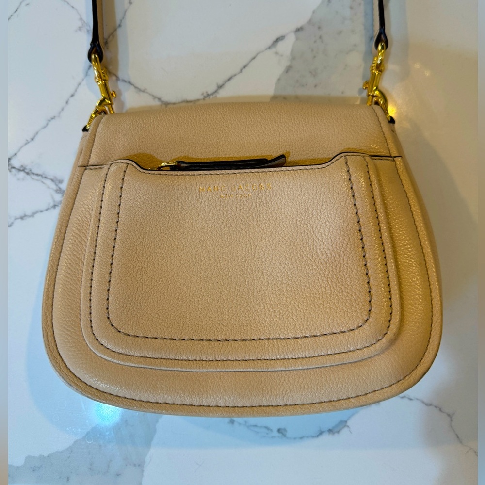 Marc Jacobs NY Leather Pebble Texture Crossbody Saddle Bag